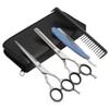 Barber Hair Scissors Cutting & Thinning Scissors Kit Straight Edge Razor Comb with Black Storage Case With Free Blades (Blue Razor 6.5 Inch) view 1