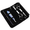 Barber Hair Scissors Cutting & Thinning Scissors Kit Straight Edge Razor Comb with Black Storage Case With Free Blades (Blue Razor 6.5 Inch) view 2