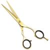 Barber Hair Scissors Cutting & Thinning Scissors Kit Straight Edge Razor Comb with Black Storage Case With Free Blades (Gold 6.5 Inch) view 3