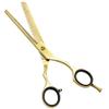 Barber Hair Scissors Cutting & Thinning Scissors Kit Straight Edge Razor Comb with Black Storage Case With Free Blades (Gold 6.5 Inch) view 4