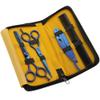 Barber Hair Scissors Cutting & Thinning Scissors Kit Straight Edge Razor Comb with Black Storage Case With Free Blades (Blue 6 Inch) view 2