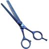 Barber Hair Scissors Cutting & Thinning Scissors Kit Straight Edge Razor Comb with Black Storage Case With Free Blades (Blue 6 Inch) view 3