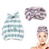 Large Microfiber Hair Towel Cap,Rapid Drying Towel For Hair,Ultra Soft Super Absorbent Hair Drying Towel Turban,Cute Green&Pink Bow Hair Towel Wrap,Hair Drying Towels For Women Fast Dry(2pack) view 1