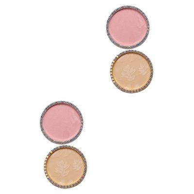 LALAFINA 4 pcs Tray Girl Supplies Rhinestones Nail Golden Palettes Board Color Gel for Photo Home Mixed Salon Women Art Display Tool Resin Mixing Painting Makeup Holder Pallet