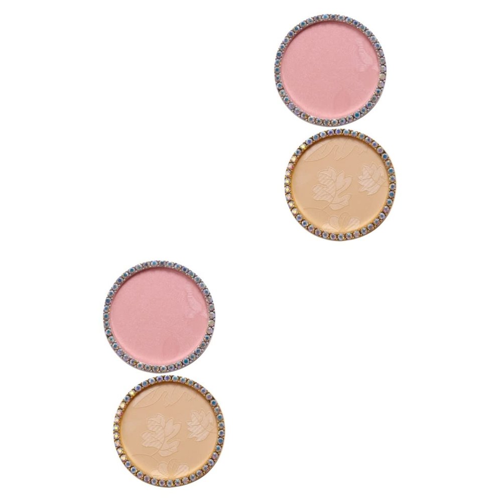 LALAFINA 4 pcs Tray Girl Supplies Rhinestones Nail Golden Palettes Board Color Gel for Photo Home Mixed Salon Women Art Display Tool Resin Mixing Painting Makeup Holder Pallet