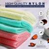 UJFQBH 3 Pieces African Net Sponge, African exfoliating net African Net Long Net Bath Sponge Exfoliating Shower Body Scrubber Back Scrubber Skin SmootherPink, Green, Off-White view 4