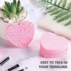 60-Count Compressed Facial Sponges, 100% Natural Cosmetic Spa Sponges for Facial Cleansing, Exfoliating Mask (Pink Heart) view 4