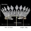 Luxury Wedding Round Tiaras Cubic Zirconia Big Queen Crowns for Women Princess Large Crown Pageant Huge Hair Accessories for Bride (Gold) view 3