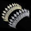 Luxury Wedding Round Tiaras Cubic Zirconia Big Queen Crowns for Women Princess Large Crown Pageant Huge Hair Accessories for Bride (Gold) view 4