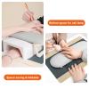 Diesisa Nail Arm Rest, Foldable PU Leather Nail Hand Rest For Nails Tech with Table Mat, Soft Hand Rest for Acrylic Nails/Nail Hand Pillow for Manicure Salon Use view 3