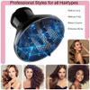 Universal Hair Diffuser Adaptable Hair Dryer Attachment for Blow Dryer Nozzles from 1.7 to 2.2 inch Diameter (Black with Shampoo Brush) view 3