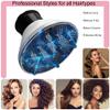 Universal Hair Diffuser Adaptable Hair Dryer Attachment for Blow Dryer Nozzles from 1.7 to 2.2 inch Diameter (White with Shampoo Brush) view 3