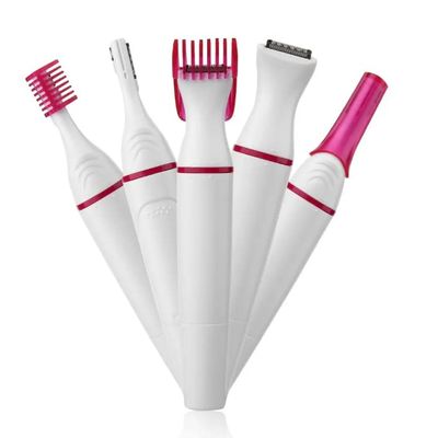 5 in 1 Set Epilator for Women,Body Hair Removal for Legs Eyebrow Nose Face Bikini Area Pubic Underarms.Waterproof Shaver Rechargeable Multifunction Portable Changeable Trimmer Set