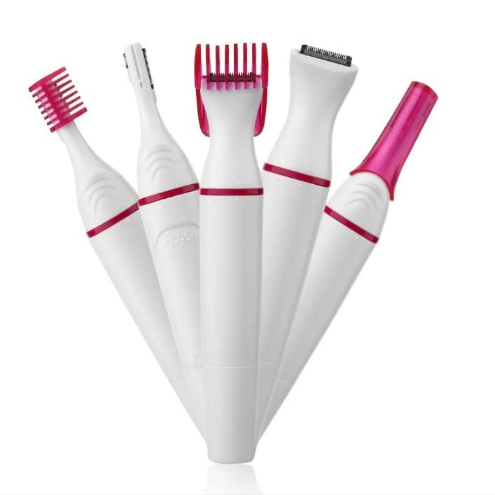 5 in 1 Set Epilator for Women,Body Hair Removal for Legs Eyebrow Nose Face Bikini Area Pubic Underarms.Waterproof Shaver Rechargeable Multifunction Portable Changeable Trimmer Set