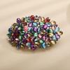Missgrace Women Boho Flower Floral Hair Barrette Purple Champagne Bridal Wedding Prom Party Shiny Hair Comb Crystal Rhinestones Women Hair Barrette Clip Hair Accessories for Women (Colorful) view 2