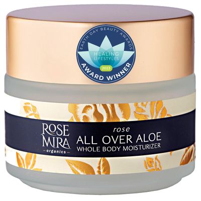 Rosemira Organics Organic Pure Aloe Vera Gel Face Neck and Body Moisturizer for All Skin Types  ZERO Artificial Ingredients  1 Month Supply  Made in USA Rose Scent 1 OZ