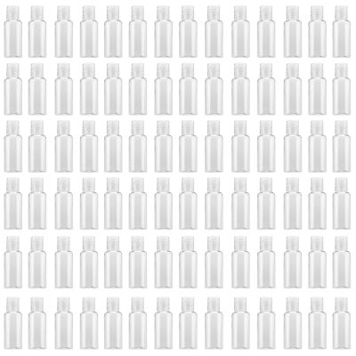 MOUYAT 110 Pack 1oz Clear Plastic Flip Cap Bottles, 30ml Empty Squeeze Travel Bottles with Flip Cap, Mini Refillable Travel Size Sample Containers for Lotion, Cream and Toiletries