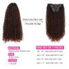 BHF 26 inch Kinky Curly Clip In Hair Extension, Double Weft Full Head Japanese Heat Resistance Fiber 140g Synthetic Hair Extensions For Women 7pieces (#t1b/33) view 3