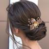 Campsis Wedding Bridal Hair Pins Gold Flower Hair Piece Crystal Bridesmaids Hair Accessories for Women view 4