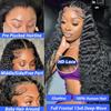 13x6 Deep Wave Lace Front Wigs Human Hair Pre Plucked 200% Density 12A Virgin Wet and Wavy Lace Frontal Human Hair Wig for black Women Deep Curly HD Transparent Lace Front Wigs (Natural Color, 18Inch) view 4