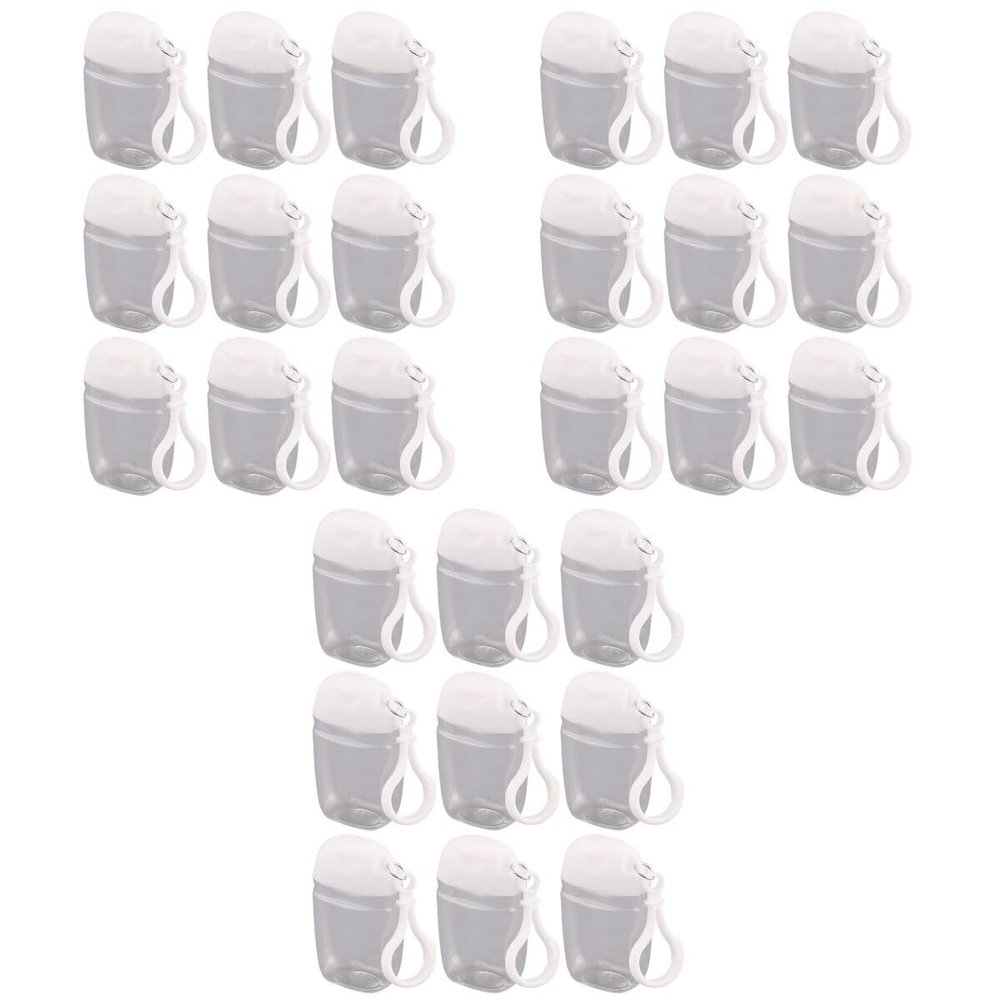minkissy 27PCS 30ML Travel Size Clear Bottle with Keychain Bulk Plastic Pump Bottles with Flip Cap Leakproof Refillable Bottles Empty Shampoo Bottle for Liquid Travel Lotion