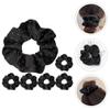 Minkissy Silk Hair Ties - 6pcs Elastic Hair Ties Rhinestone Scrunchies Rhinestone Ponytail Holders for Women Girls - Black view 3
