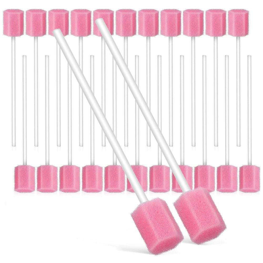 GLEAVI 150 Pcs Disposable Cotton Swab Baby Mouth Swabs Medicine Teeth Cleaning Swabs Cleaning Teeth Swabs Foam Cleaners Oral Mouth Swabs for Adults Lemon Elder Sponge Mint Flavor