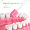 GLEAVI 150 Pcs Disposable Cotton Swab Baby Mouth Swabs Medicine Teeth Cleaning Swabs Cleaning Teeth Swabs Foam Cleaners Oral Mouth Swabs for Adults Lemon Elder Sponge Mint Flavor view 2