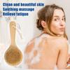 VOCOSTE 1 Pcs Bath Brush, Back Scrubber Wood for Shower with Short Handle, Brown, 7.9 Inches view 2