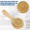 VOCOSTE 1 Pcs Bath Brush, Back Scrubber Wood for Shower with Short Handle, Brown, 7.9 Inches view 3