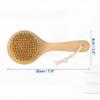 VOCOSTE 1 Pcs Bath Brush, Back Scrubber Wood for Shower with Short Handle, Brown, 7.9 Inches view 4