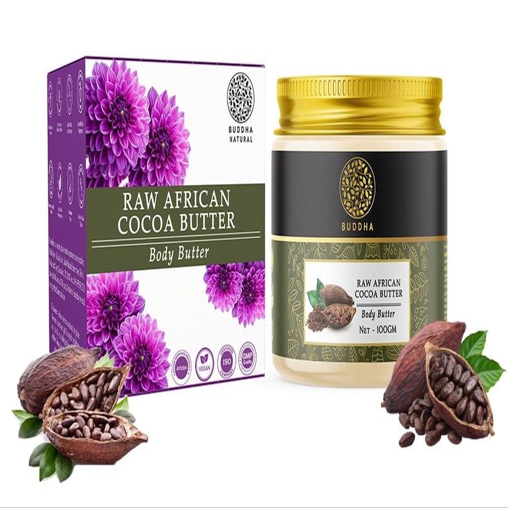 Buddha Natural African Cocoa Butter Unrefined 100% Pure Raw 100 Grams (100 G (Pack Of 1))