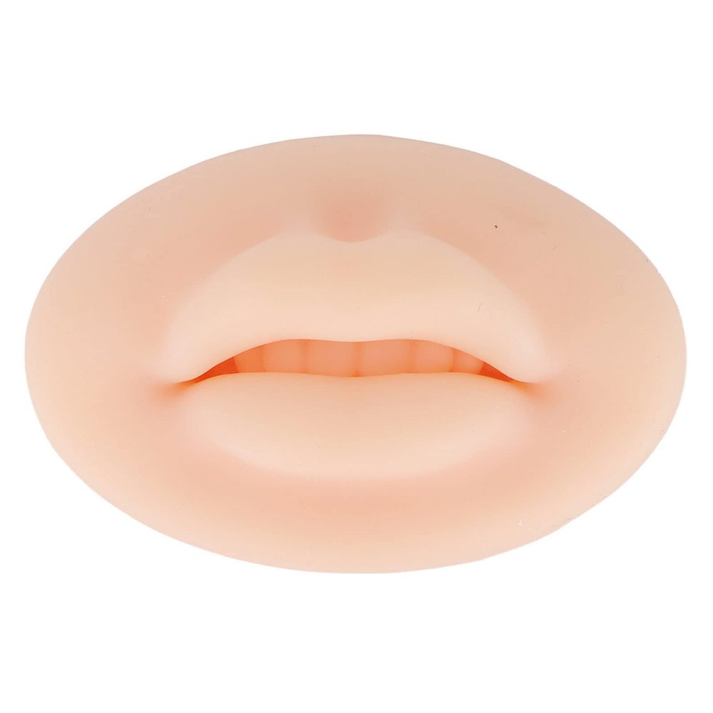 Practice , 3D Silicone Lips Microblading Practice Skin, 3D Fake Skin for Lips Permanent Makeup, Silicon Practice Lips Skin for Artists, Beginners (Light