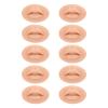 10 Pieces Practice Lips, Open Mouth Silicone Lips Model, 3D Silicone Fake Lips for Makeup Practice, Artists, Training (Dark Skin Colour) view 4