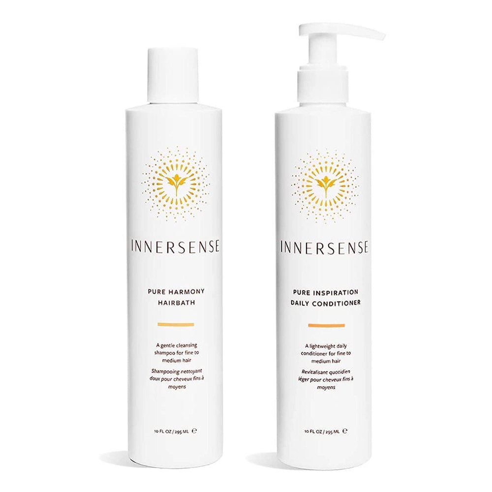 INNERSENSE Organic Beauty - Natural Pure Harmony Hairbath + Inspiration Daily Conditioner | Non-Toxic, Cruelty-Free, Clean Haircare (10 oz)
