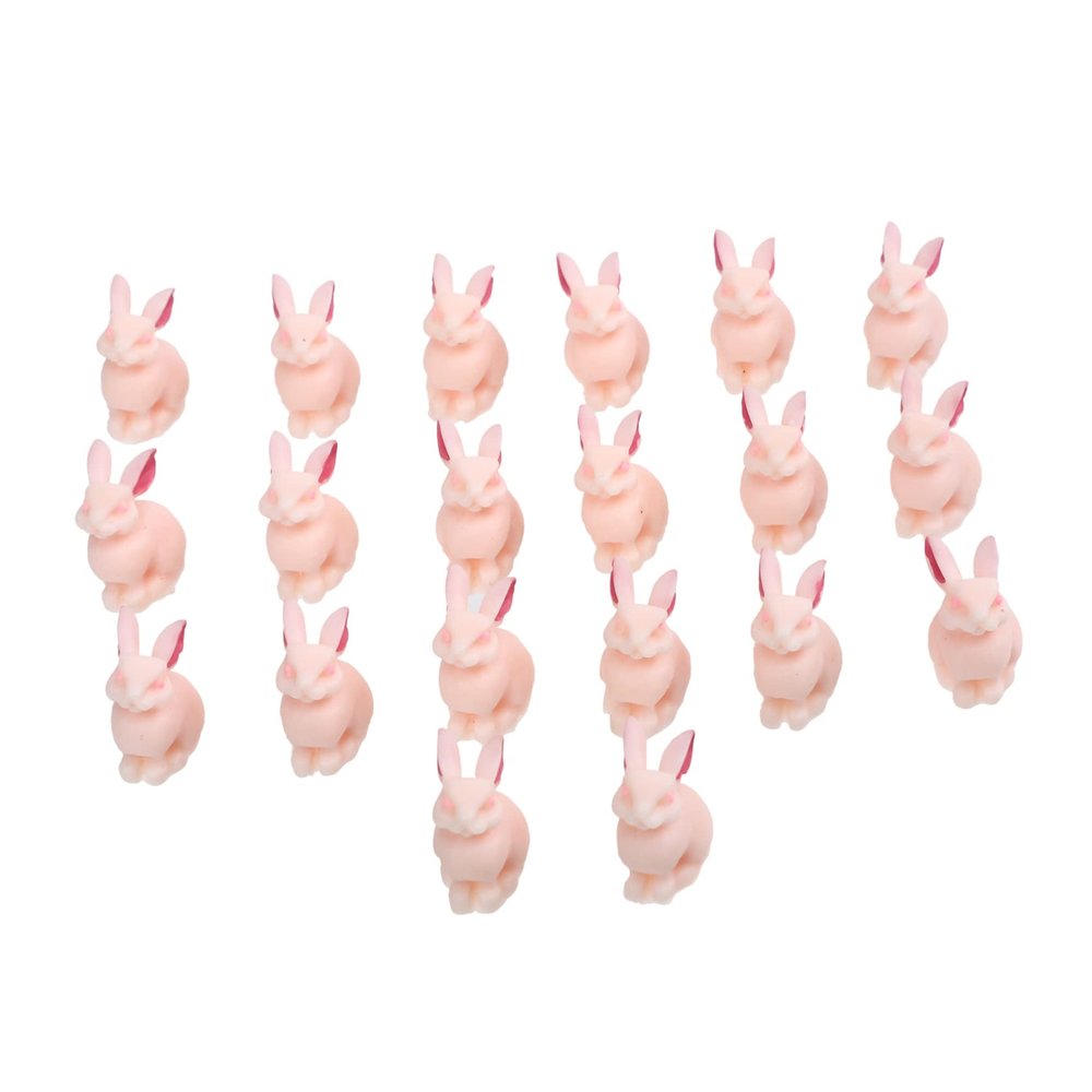 LALAFINA 20pcs DIY Cuake Cartoon Animal Crafts Sweet D Jewelry Rabbit Bunny Home Supplies Flat Nail Art Scrapbooking Decors Figurines Statue Toppers Resin Decoration Charm Making