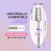 PANA Tapered Barrel Carbide 3/32" Shank Size - (Silver, Extra Coarse Grit) - Fast remove Acrylic or Hard Gel Nail Drill Bit for Manicure Pedicure Salon Professional or Beginner view 2