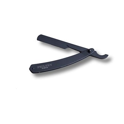 Philthy Blendz Metal Turkish Straight Razor All Black Professional Barber
