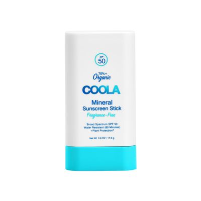 COOLA Organic Mineral Sunscreen SPF 50 Sunblock Stick, Dermatologist Tested Skin Care For Daily Protection, Vegan And Gluten Free, 0.6 Oz