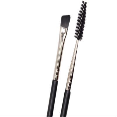 BLVCKWAX Flawless Brows Dual Ended Eyebrow And Eyeliner Brush With Angled End And Spoolie For Brow Powder Application Soft Nylon Bristles Two In One Tool For Blending