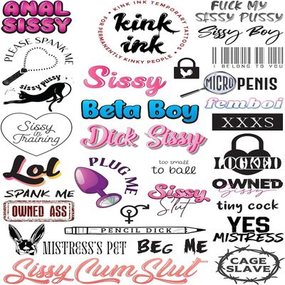 Kink Ink - 29 x Sissy Temporary Tattoo Sexy Naughty Kinky Sticker