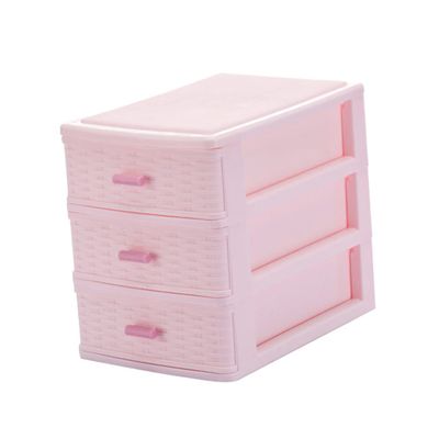 COLLBATH Compact Lightweight Jewelry Organizers Pink Storage Drawer Desktop Storage Box Makeup Case for Women