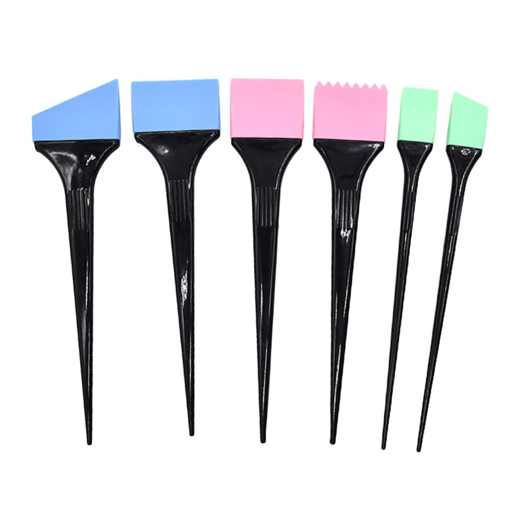 1 set 6pcs Silicone Tint of Tinting Brush Dye Kit for Tool Coloring Applicator Highlighting Hair Professional Solon Salon Home DIY Dyeing Barber