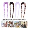 BIUDECO 4pcs U-shaped Acetate Hairpins Double Prong Hair Clips for Bun Holders Vintage Ivory Colors Stylish Hair Accessories for Women view 3