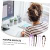 BIUDECO 4pcs U-shaped Acetate Hairpins Double Prong Hair Clips for Bun Holders Vintage Ivory Colors Stylish Hair Accessories for Women view 4