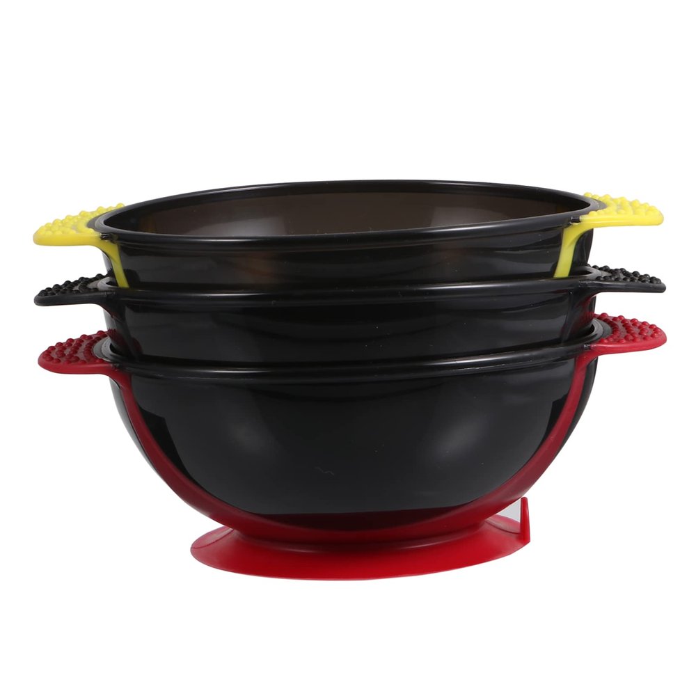 BIUDECO Silicone Hair Dyeing Bowls 3pcs with Handle for Salon Use