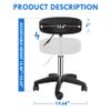 SUPER DEAL Adjustable Height Hydraulic Rolling Swivel Stool Tattoo Facial Massage Spa Salon Medical Stool,Set of 2,Black view 3