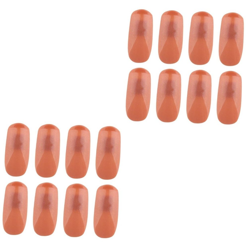 KALLORY 400pcs Nail Art Training Sticker Fake Nail Exercise Tips Art Brushing Practice Artificial Long Press for Beginners
