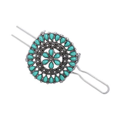 Mikinona Vintage Hair Accessories Fork Stick Decorative Vintage Style Chinese Hair Holder Decor Turquoise Retro Accessory Hairpin Delicate Women Ornament Hair Ornament