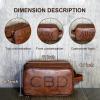 ELULAE Personalized Leather Toiletry Bag for Men Large Capacity, Engraved Name/Initial, Custom Groomsmen Shaving Dopp Kit Organizer Waterproof, Handcrafted Gift for Christmas, Thanksgiving, Husband view 2